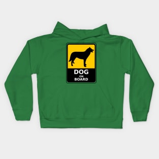 Dog on board warning Kids Hoodie